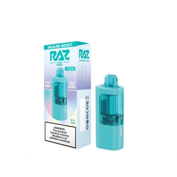 Cápsula para el Vaper RAZ VUE de 50 mil puff 💨.Sabor Menta Miami 🌿❄️🇺🇸's foto | Vape Cienfuegos |  BizneCubano